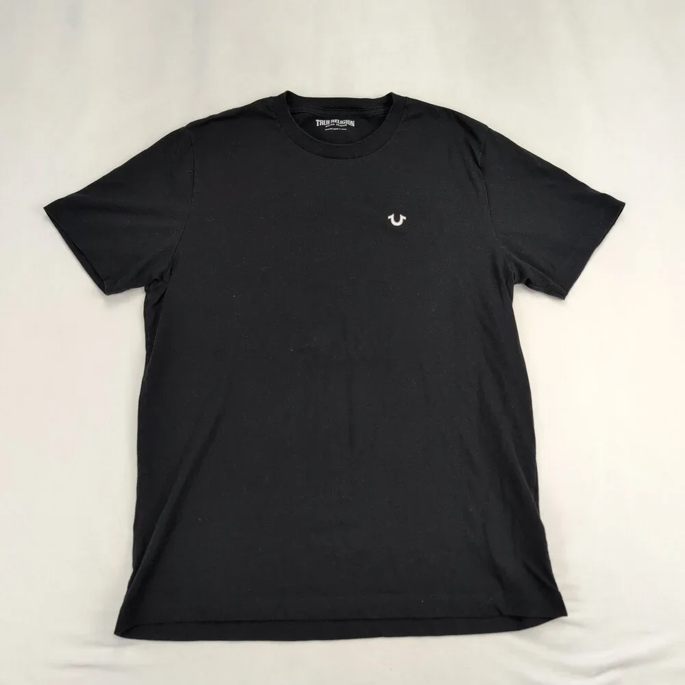 True Religion Men's Horseshoe Logo‎ Crew Neck Tee Black M